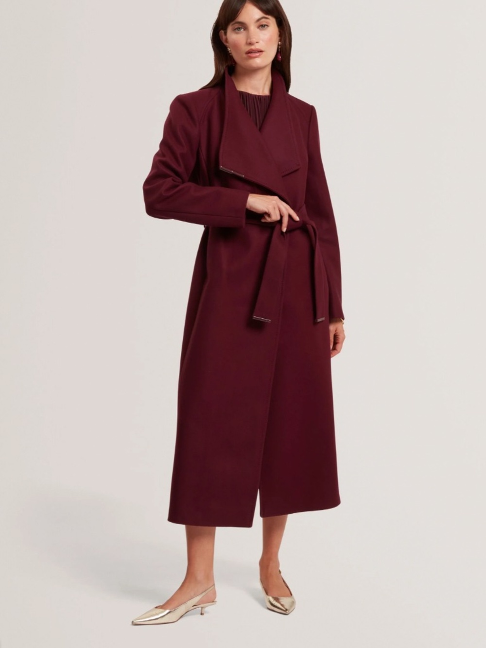 Ted Baker Rosell longline belted Wool Wrap Coat